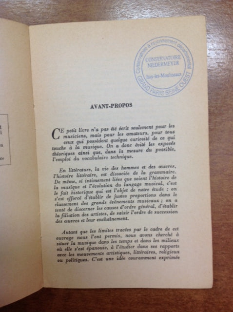 Bernard Champigneulle Histoire de la musique