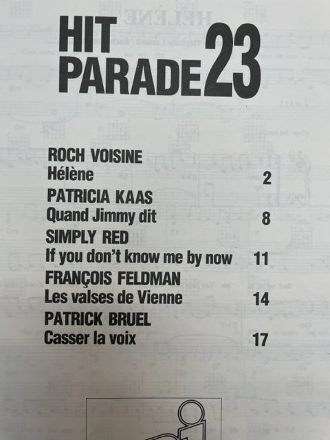 Songbook Hit Parade n°23- 3000 partitions, livres et vinyles d'occasion en vente sur notre site internet gastonmusicclub.fr Gaston Music Store