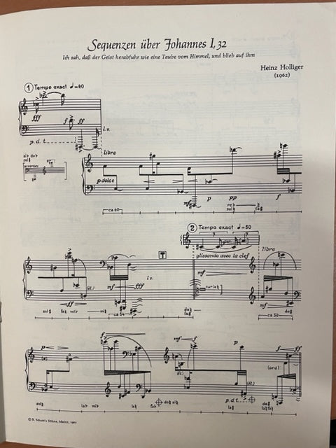 Heinz Holliger Sequenzen Uber Johannes I, 32 pour harpe-3000 partitions, livres et vinyles d'occasion en vente sur notre site internet gastonmusicclub.fr Gaston Music Store