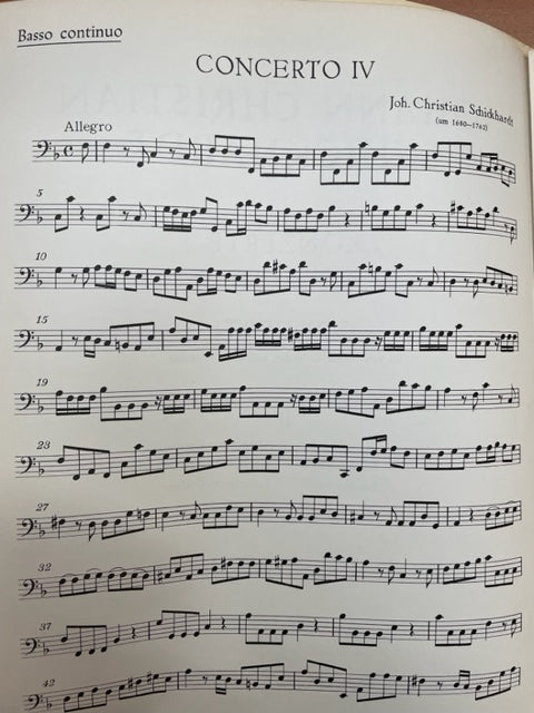Johann Christian Schickhardt 6 Konzerte volume 2 : Concertos n° 4-6 - 4 flûtes à bec alto et piano