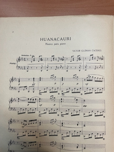 Victor Guzman Caceres Huanacauri partition piano- 3000 partitions, livres et vinyles d'occasion en vente sur notre site internet gastonmusicclub.fr Gaston Music Store