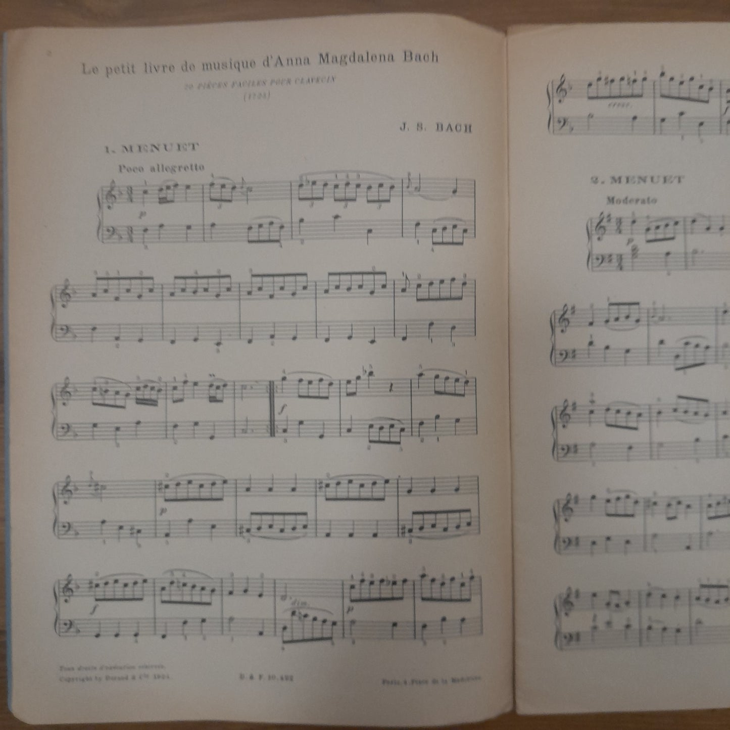 J-S Bach Le petit livre d'Anna Magdalena Bach partition piano