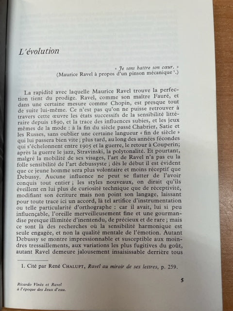 Ravel livre de Vladimir Jankélévitch Collection Solfèges n°3