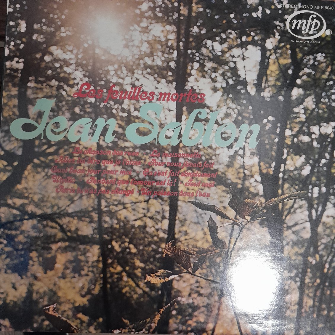 Vinyle Jean Sablon Les feuilles mortes- 3000 partitions, livres et vinyles d'occasion en vente sur notre site internet gastonmusicclub.fr Gaston Music Store