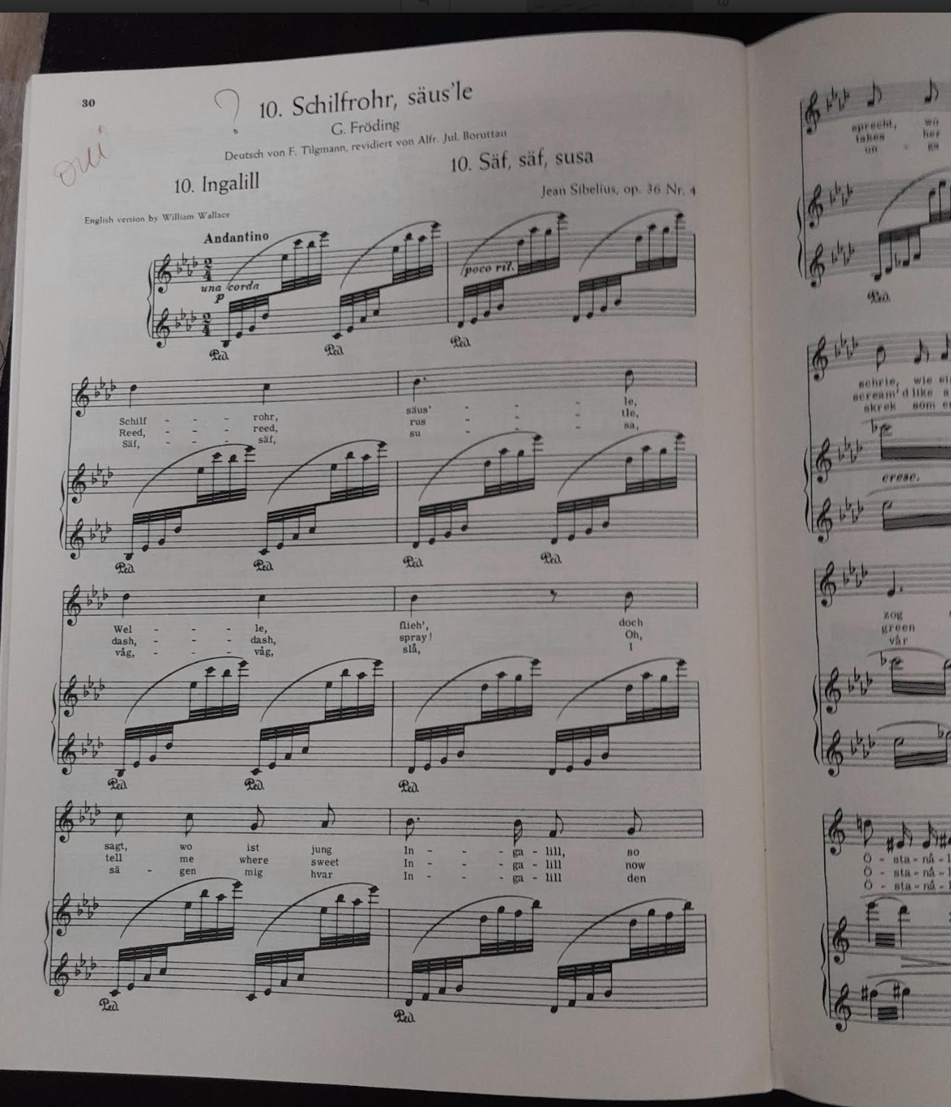 Jean Sibelius 15 selected songs, pour voix haute et piano