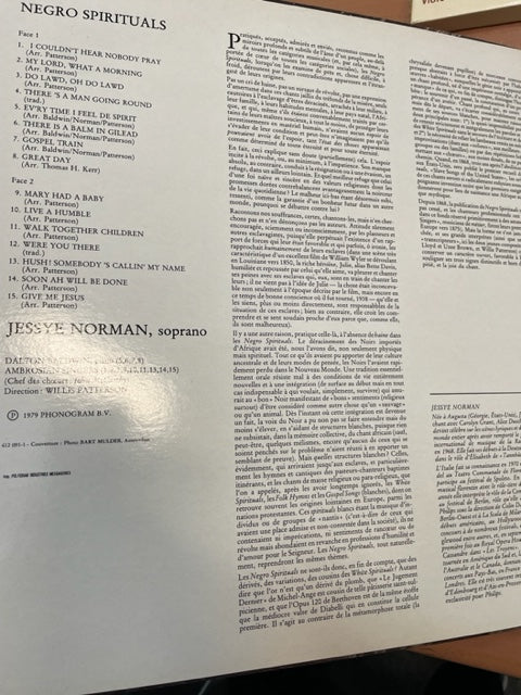 Vinyle Jessye Norman Negro Spirituals