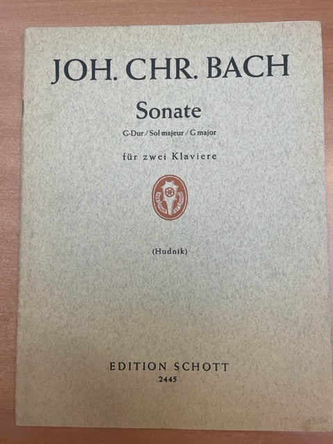 Johann Christian Bach Sonate en sol majeur pour 2 pianos- 3000 partitions, livres et vinyles d'occasion en vente sur notre site internet gastonmusicclub.fr Gaston Music Store