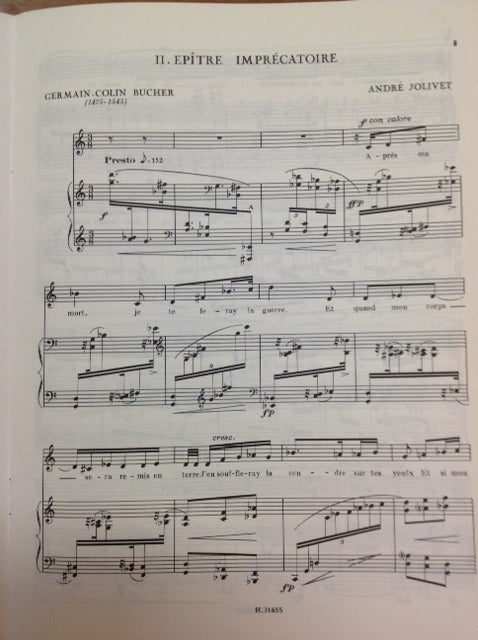 André Jolivet 3 poèmes galants pour piano voix
