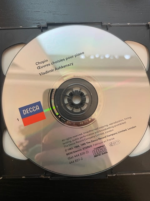 CD Ashkenazy joue Chopin - Oeuvres choisies pour piano (2 CD)-3000 partitions, livres et vinyles d'occasion en vente sur notre site internet gastonmusicclub.fr Gaston Music Store