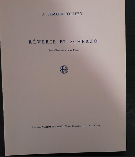 Jules Semler-Collery Rêverie et scherzo partition pour clarinette