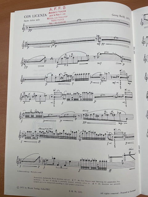 Georg Kröll Con licenza for alto recorder solo pour flute à bec alto-3000 partitions, livres et vinyles d'occasion en vente sur notre site internet gastonmusicclub.fr Gaston Music Store