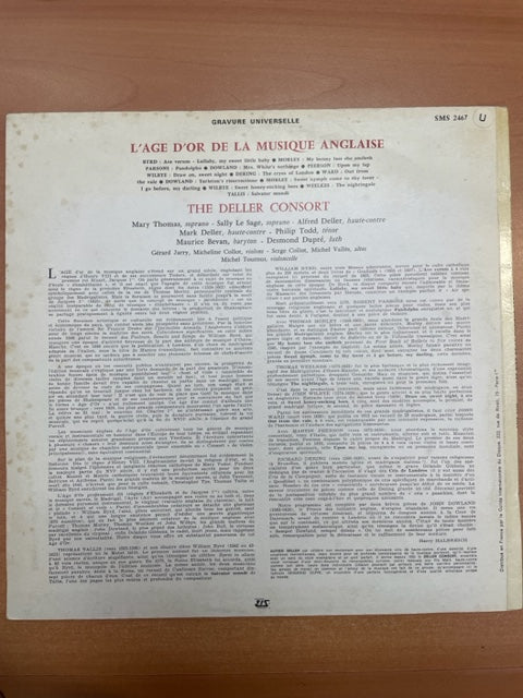 Vinyle The Deller Consort L'âge d'or de la musique anglaise