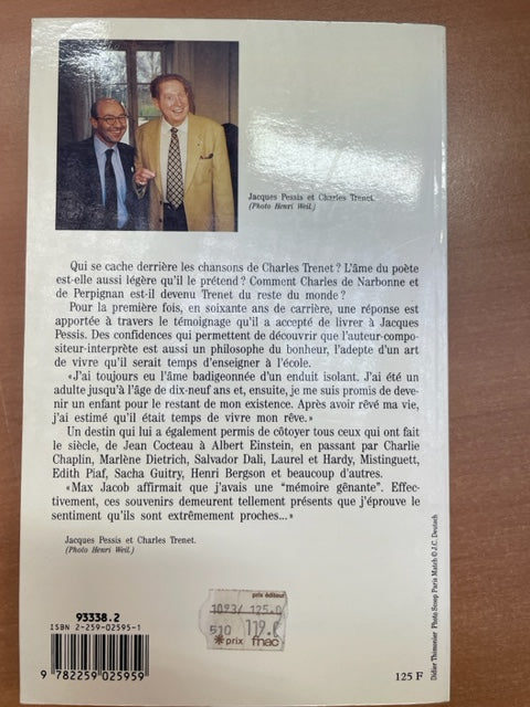 Trenet l'âme du poète livre de Jacques Pessis