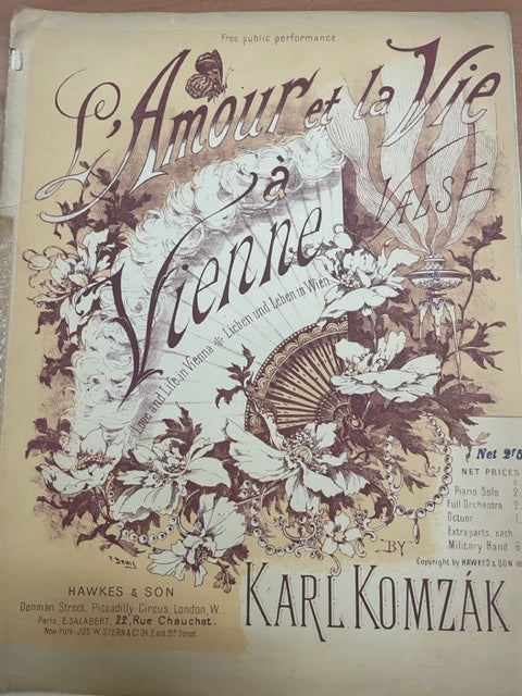 Karl Komzak L'amour et la vie à Vienne, Valse partition piano - 3000 partitions, livres et vinyles d'occasion en vente sur notre site internet gastonmusicclub.fr Gaston Music Store