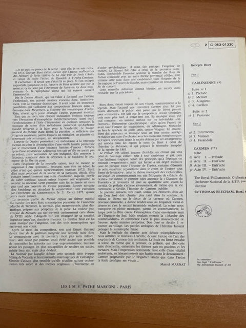 Vinyle Georges Bizet L'Arlésienne Suites 1 et 2 - Carmen Préludes et entractes-3000 partitions, livres et vinyles d'occasion en vente sur notre site internet gastonmusicclub.fr Gaston Music Store