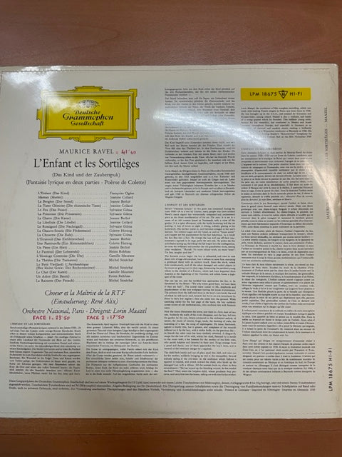 Vinyle Maurice Ravel L'enfant et les sortilèges direction Lorin Maazel