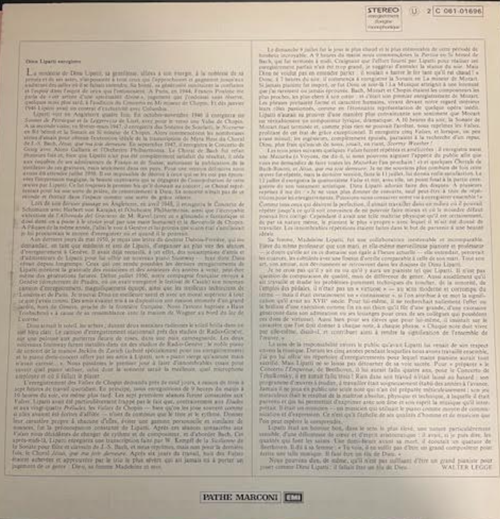 Vinyle Mozart L'héritage de Dinu Lipatti volume 2-3000 partitions, livres et vinyles d'occasion en vente sur notre site internet gastonmusicclub.fr Gaston Music Store
