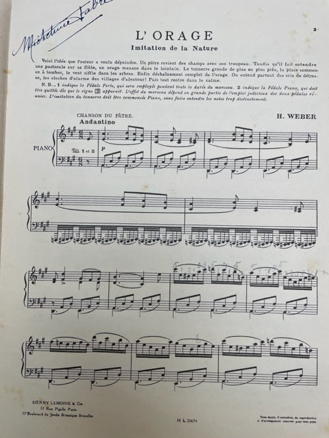 Weber L'orage - Imitation de la nature partition piano-3000 partitions, livres et vinyles d'occasion en vente sur notre site internet gastonmusicclub.fr Gaston Music Store