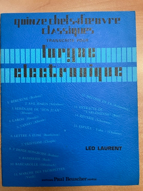 16 chefs-d'oeuvre classiques transcrits pour l'orgue électronique volume 2- 3000 partitions, livres et vinyles d'occasion  en vente sur notre site internet gastonmusicclub.fr Gaston Music Store