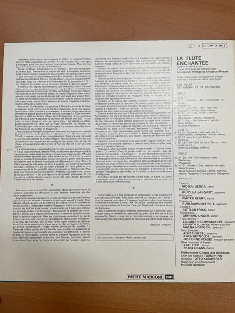 Vinyle Mozart La Flûte enchantée, opéra en 2 actes: Les rôles de Pamina et Papageno - 3000 partitions, livres et vinyles d'occasion en vente sur notre site internet gastonmusicclub.fr Gaston Music Store