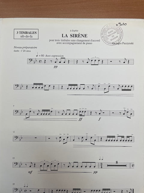 Georges Paczynski La sirène pour Percussion et piano-3000 partitions, livres et vinyles d'occasion en vente sur notre site internet gastonmusicclub.fr Gaston Music Store