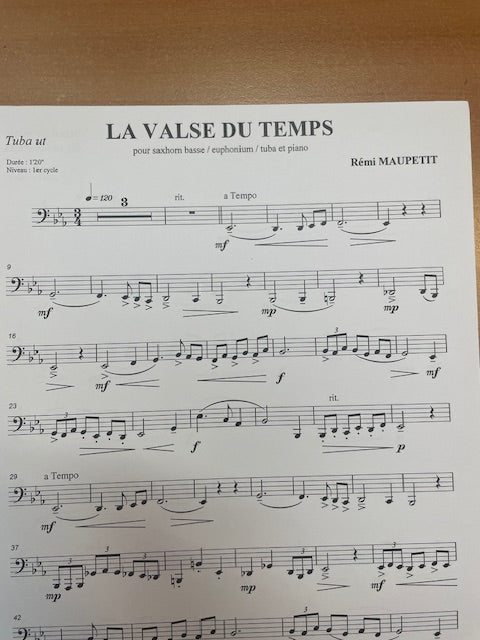 Remi Maupetit La valse du temps pour Tuba et piano-3000 partitions, livres et vinyles d'occasion en vente sur notre site internet gastonmusicclub.fr Gaston Music Store