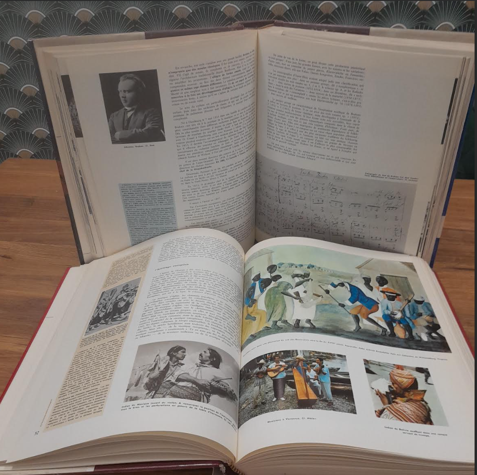La musique: les hommes, les instruments les oeuvres livre de Dufourcq Norbert 2 volumes reliés