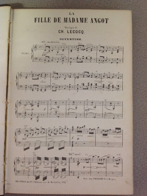 Charles Lecocq La fille de Madame Angot réduction piano voix