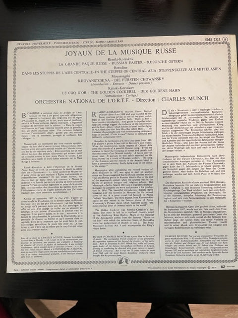 Vinyle Joyaux de la musique russe direction Charles Münch