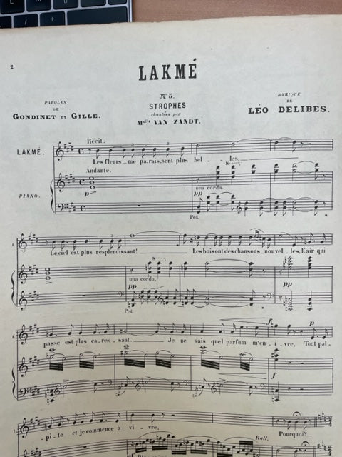 Leo Delibes Lakme extrait n° 5: Strophes partition piano voix