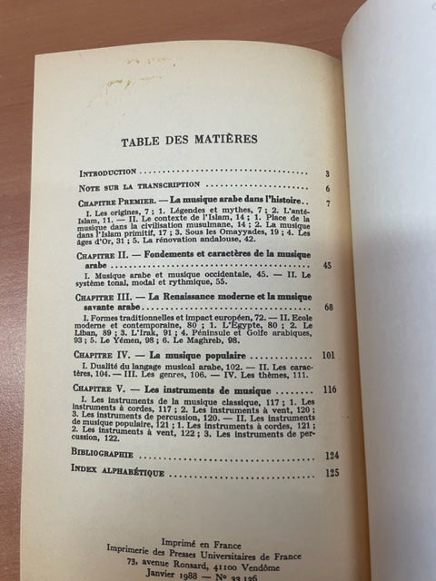 La musique arabe livre de Jargy Simon - 3000 partitions, livres et vinyles d'occasion en vente sur notre site internet gastonmusicclub.fr Gaston Music Store