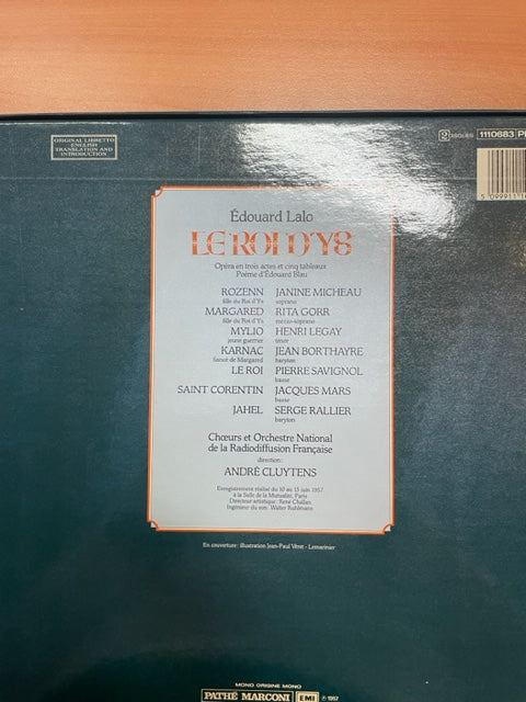 Vinyle coffret 2 LP) Lalo Edouard Le Roi d'Ys, opéra en 3 actes- 3000 partitions, livres et vinyles d'occasion en vente sur notre site internet gastonmusicclub.fr Gaston Music Store