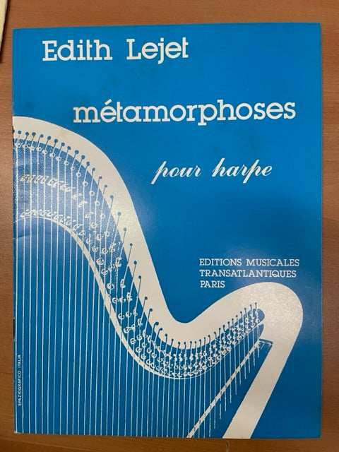 Edith Lejet Métamorphoses pour harpe-3000 partitions, livres et vinyles d'occasion en vente sur notre site internet gastonmusicclub.fr Gaston Music Store
