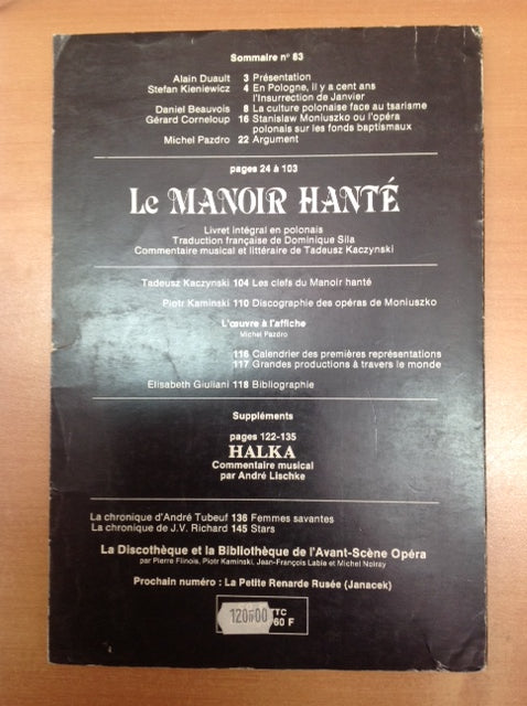 Moniuszko Le manoir Hanté, Revue "Avant-scène" 83