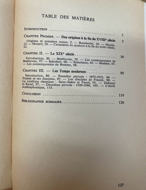 Le Quatuor livre de Milliot Sylvette- 3000 partitions, livres et vinyles d'occasion en vente sur notre site internet gastonmusicclub.fr Gaston Music Store
