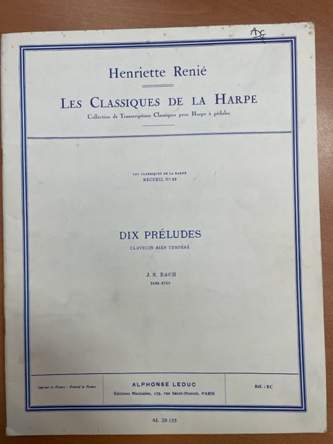 Bach 10 préludes du clavecin bien tempéré partition pour harpe-3000 partitions, livres et vinyles d'occasion en vente sur notre site internet gastonmusicclub.fr Gaston Music Store