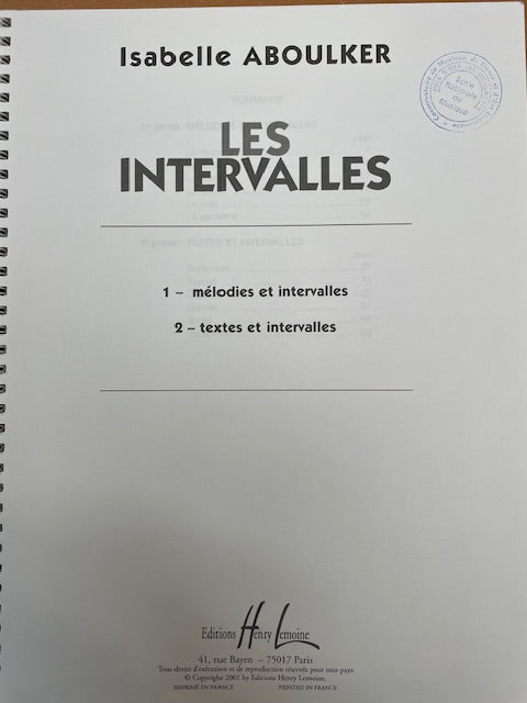 Isabelle Aboulker Les intervalles
