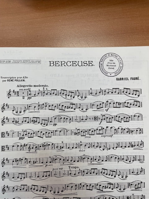 Gabriel Fauré Les soirées intimes: Berceuse pour violon et piano-3000 partitions, livres et vinyles d'occasion en vente sur notre site internet gastonmusicclub.fr Gaston Music Store