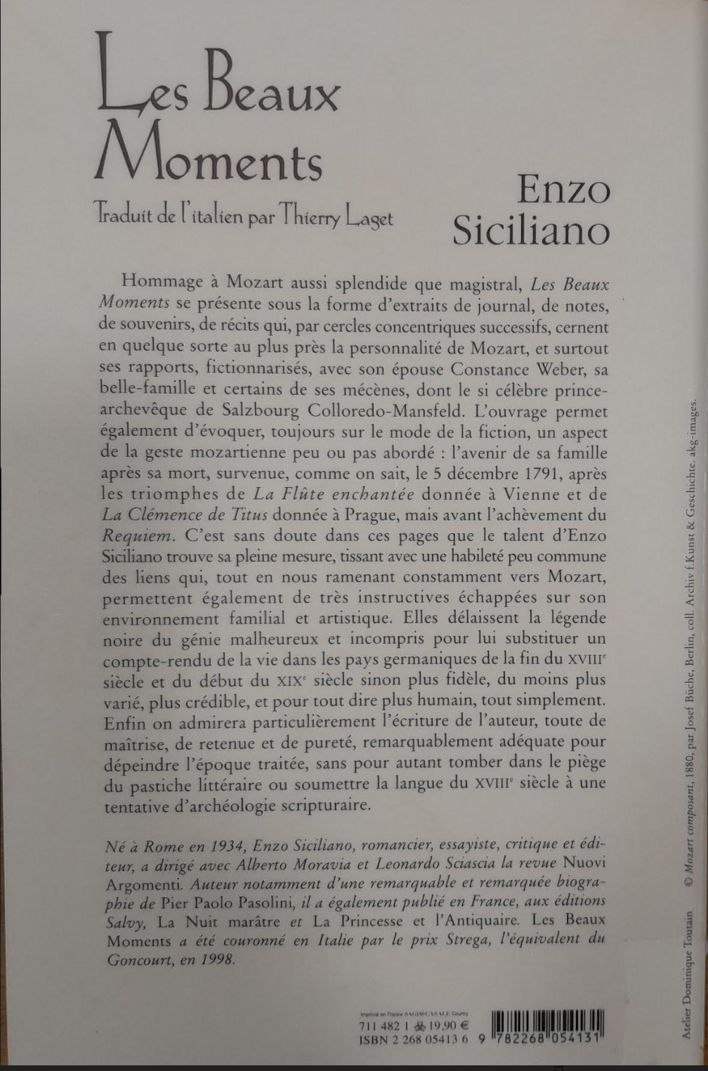 Les beaux moments: Les amours de Mozart livre d'Enzo Siciliano-3000 partitions, livres et vinyles d'occasion en vente sur notre site internet gastonmusicclub.fr Gaston Music Store
