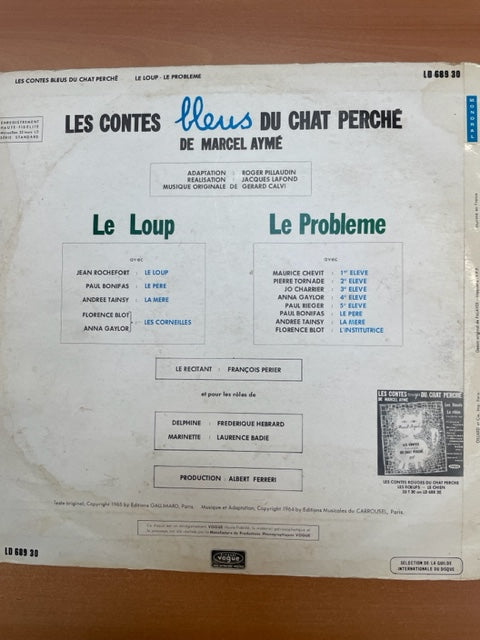 Vinyle Gérard Calvi Les contes bleus du chat perché de Marcel Aymé-3000 partitions, livres et vinyles d'occasion en vente sur notre site internet gastonmusicclub.fr Gaston Music Store
