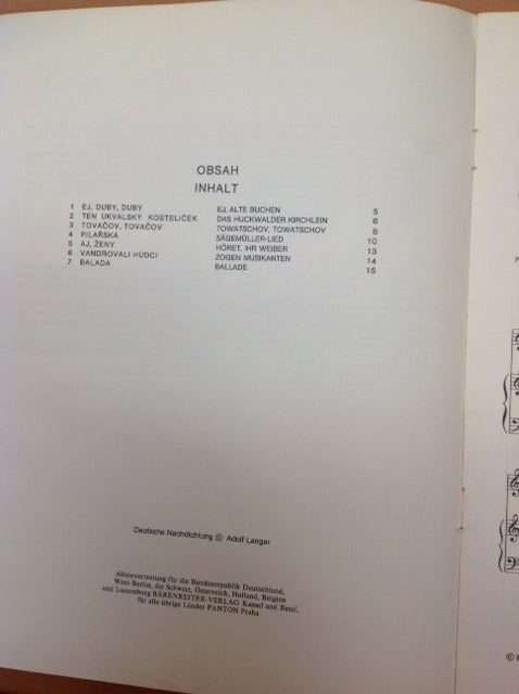 Leos Janacek Lidové Pisne a Balady Volkslieder und Balladen pour voix et piano