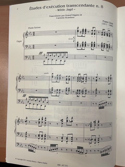 Franz Liszt études d'exécution transcendante n°8 transcription pour orgue- 3000 partitions, livres et vinyles d'occasion en vente sur notre site internet gastonmusicclub.fr Gaston Music Store