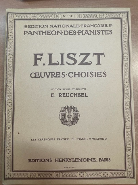 Franz Liszt Oeuvres choisies volume 9D- 3000 partitions, livres et vinyles d'occasion en vente sur notre site internet gastonmusicclub.fr Gaston Music Store