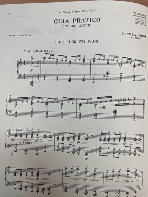 Heitor Villa-Lobos Guia pratico 10e album - Venez consulter nos 3000 partitions, livres et vinyles d'occasion sur notre site internet gastonmusicclub.fr Gaston Music Store