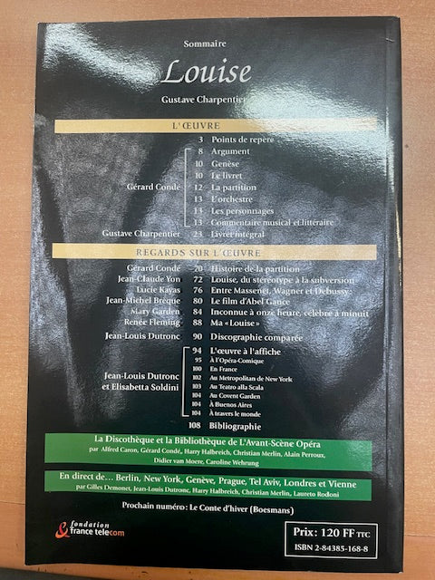Gustave Charpentier Louise Revue Avant-scène opéra n°197-3000 partitions, livres et vinyles d'occasion en vente sur notre site internet gastonmusicclub.fr Gaston Music Store