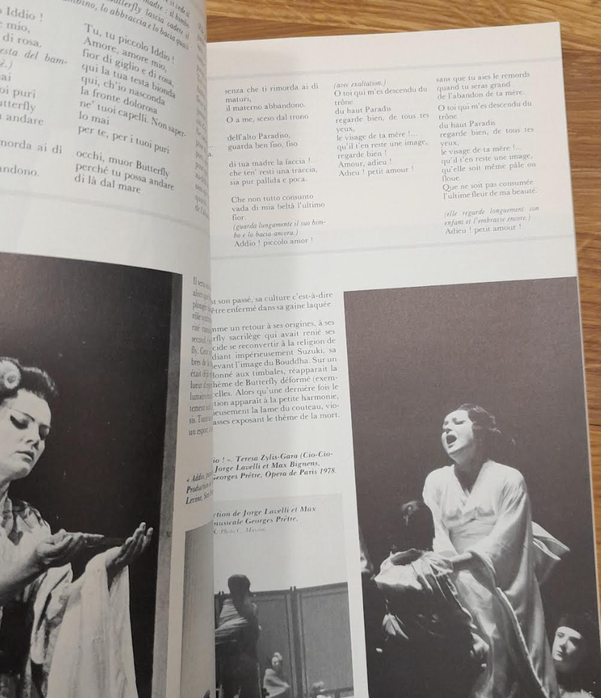Puccini Madame Butterfly Revue "Avant-scène" n° 56-3000 partitions, livres et vinyles d'occasion en vente sur notre site internet gastonmusicclub.fr Gaston Music Store