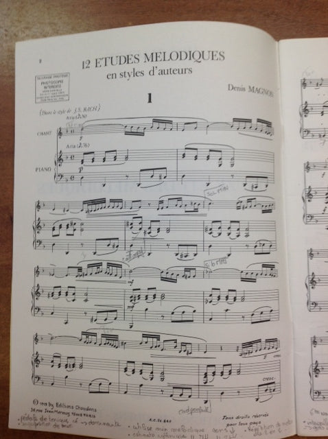 Denis Magnon 12 Etudes mélodiques - Supérieur