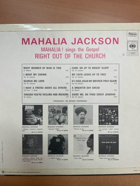 Vinyle Mahalia Jackson sings the Gospel - Right out of Church