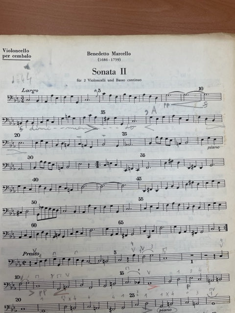 Marcello Sechs sonaten pour violoncelle et piano ou clavecin