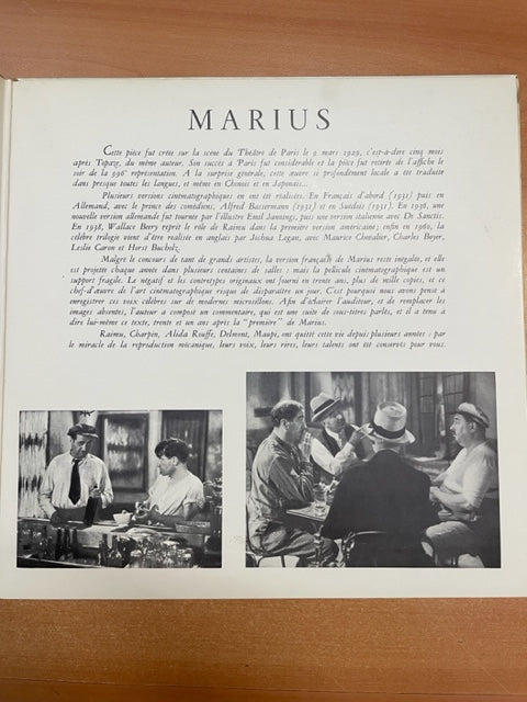 Vinyle Marcel Pagnol Marius, texte complet de la pièce, interprété par les créateurs-3000 partitions, livres et vinyles d'occasion en vente sur notre site internet gastonmusicclub.fr Gaston Music Store